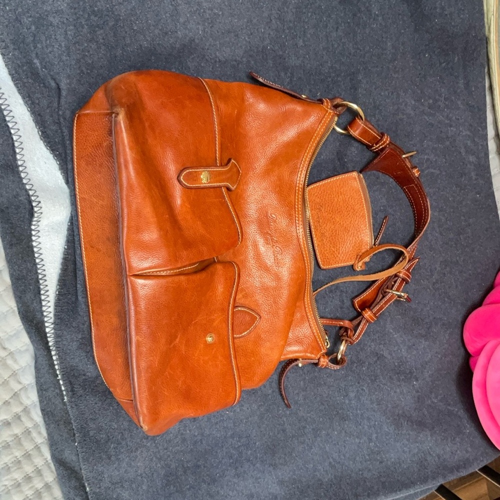Dooney & Bourke Brown Leather Shoulder Bag with Structured Design